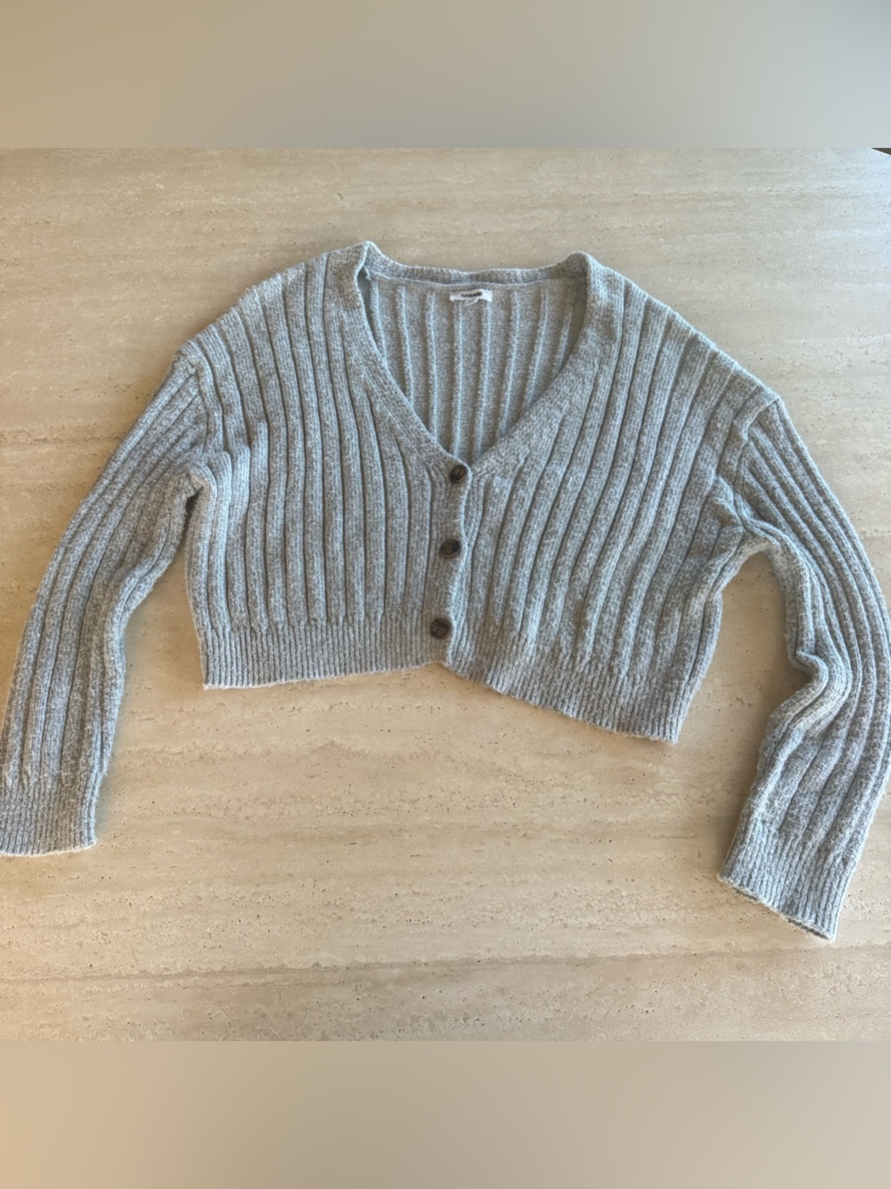GARAGE grey button sweater size L